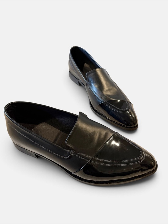 Katz & Birds Shoes - Katz & Birds Berlin Black Leather Patent Moccasin Loafers EU 42 Handmade